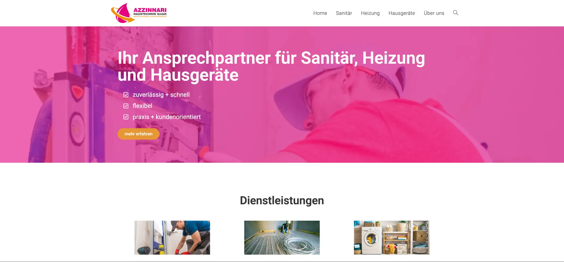 Screenshot · Azzinnari Haustechnik