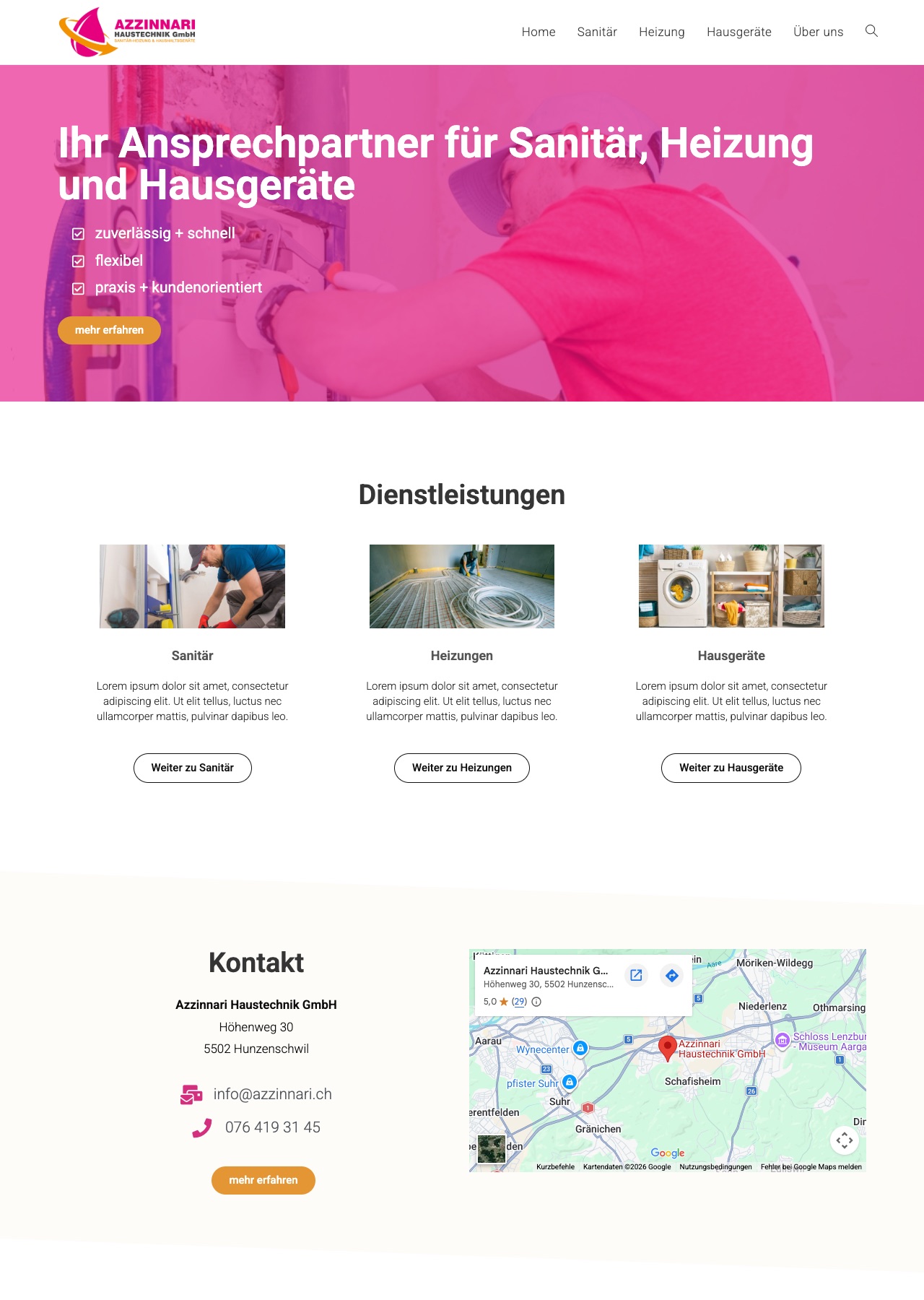 Screenshot Azzinnari Haustechnik