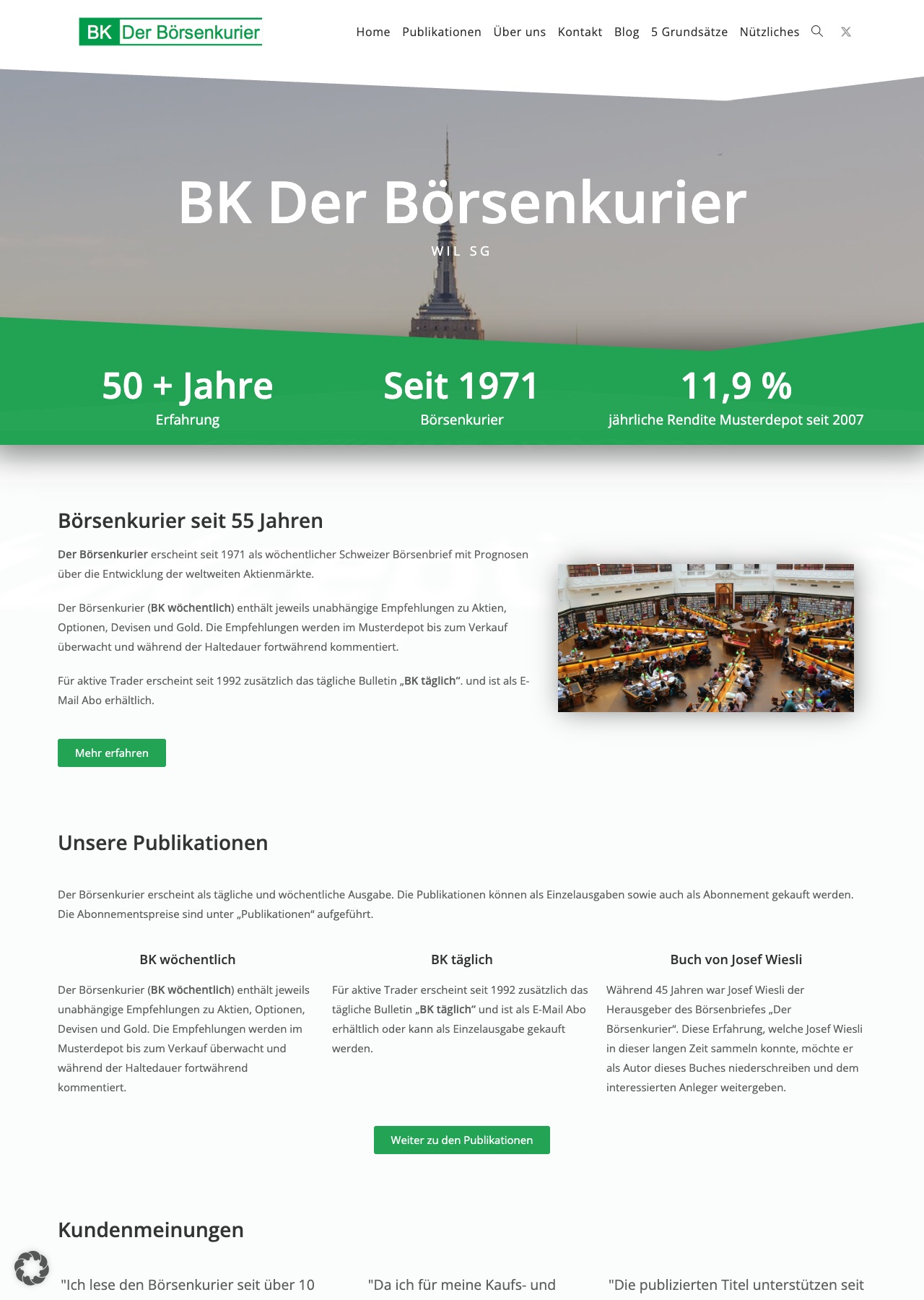 Screenshot Börsenkurier