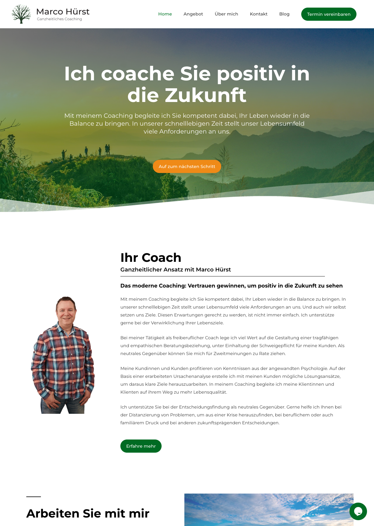 Screenshot der Website Marco Hürst