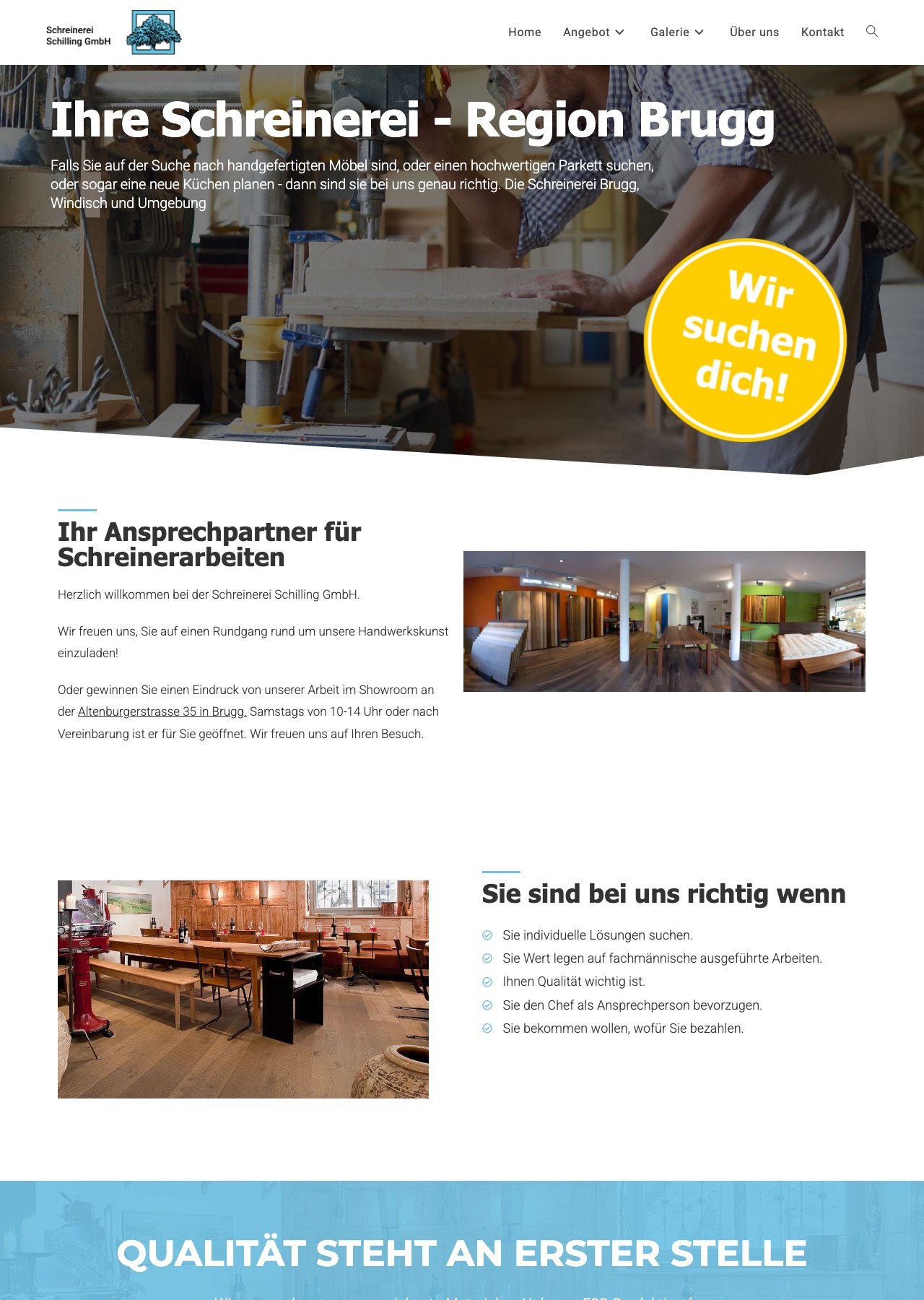 Screenshot Schreinerei Schilling